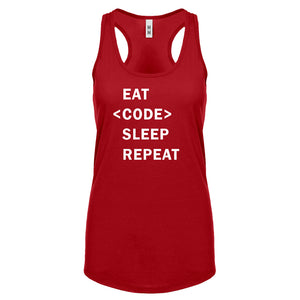 Racerback Eat Code Sleep Repeat Womens Tank Top
