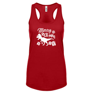 Merry Rex-Mas Womens Racerback Tank Top