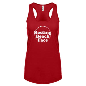 Resting Beach Face Womens Racerback Tank Top