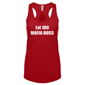 Lvl 100 Mafia Boss Womens Racerback Tank Top