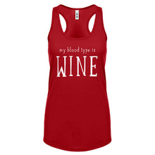 My Blood Type is Wine Womens Racerback Tank Top