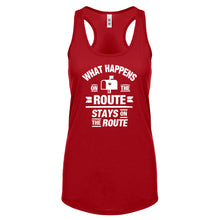 Racerback What Happens on the Route Stays on the Route Womens Tank Top