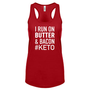 Racerback I Run on Butter and Bacon Womens Tank Top