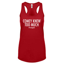 Racerback Comey Knew Too Much Womens Tank Top
