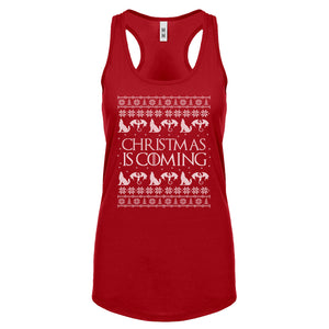 Racerback Christmas is Coming Womens Tank Top