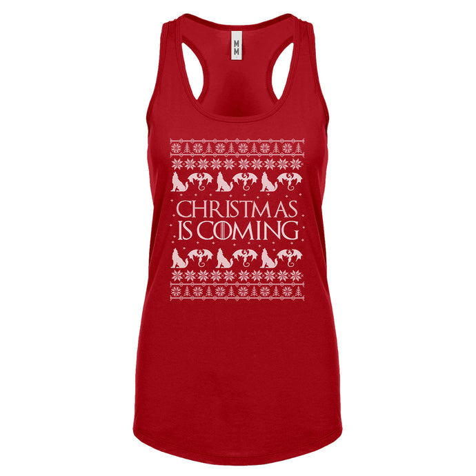Racerback Christmas is Coming Womens Tank Top