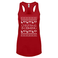 Racerback Christmas is Coming Womens Tank Top