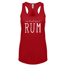 My Blood Type is Rum Womens Racerback Tank Top