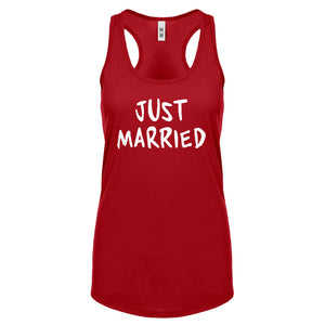 Racerback Just Married Womens Tank Top