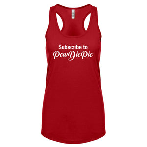 Subscribe to PewDiePie Womens Racerback Tank Top
