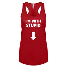 I'm with Stupid Down Womens Racerback Tank Top