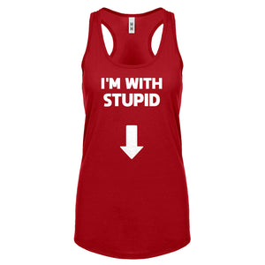 I'm with Stupid Down Womens Racerback Tank Top