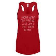 Racerback Leave the Tshirt Blank Womens Tank Top