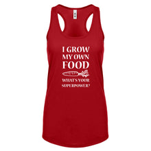 Racerback I Grow My Own Food Womens Tank Top