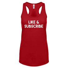 Like and Subscribe Womens Racerback Tank Top
