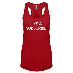 Like and Subscribe Womens Racerback Tank Top