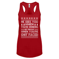 Racerback He Sees Your When You're Sleeping Womens Tank Top