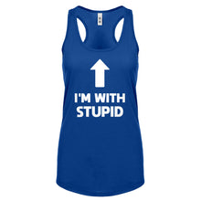 I'm with Stupid Up Womens Racerback Tank Top