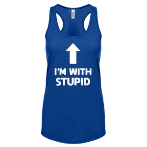 I'm with Stupid Up Womens Racerback Tank Top