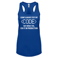 Racerback I Dont Always Code Womens Tank Top