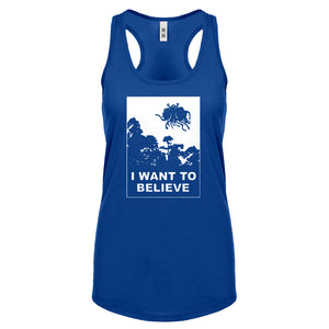 I Want to Believe Flying Spaghetti Monster Womens Racerback Tank Top