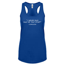 Confucius say Womens Racerback Tank Top