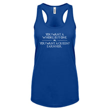 You want a queen? Earn me. Womens Racerback Tank Top