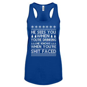 Racerback He Sees Your When You're Sleeping Womens Tank Top