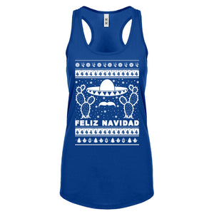 Racerback Feliz Navidad Womens Tank Top