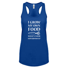 Racerback I Grow My Own Food Womens Tank Top
