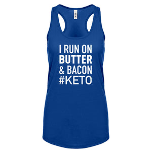 Racerback I Run on Butter and Bacon Womens Tank Top