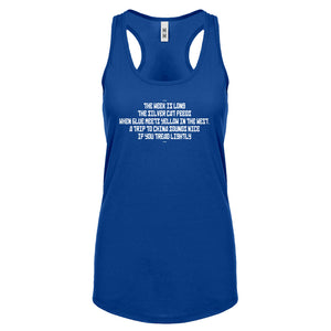The Week is Long the Silver Cat Feeds Womens Racerback Tank Top
