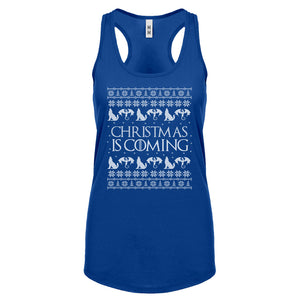 Racerback Christmas is Coming Womens Tank Top