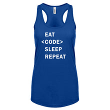 Racerback Eat Code Sleep Repeat Womens Tank Top