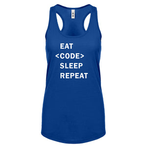 Racerback Eat Code Sleep Repeat Womens Tank Top