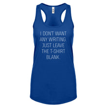 Racerback Leave the Tshirt Blank Womens Tank Top