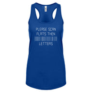 Racerback Please Scan Flats Then Letters Womens Tank Top