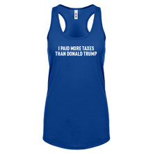 I PAID MORE TAXES THAN DONALD TRUMP Womens Racerback Tank Top