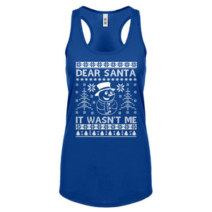 Racerback Dear Santa It Wasn't Me Womens Tank Top