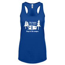 What Happens in the Camper Womens Racerback Tank Top