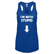 I'm with Stupid Down Womens Racerback Tank Top