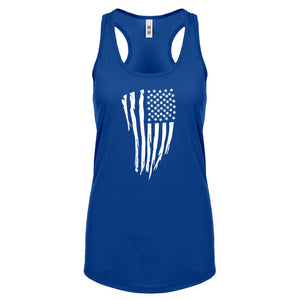 American Flag Vertical Womens Racerback Tank Top