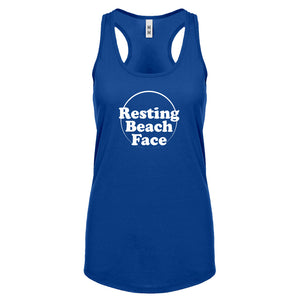 Resting Beach Face Womens Racerback Tank Top