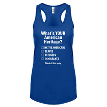 What's Your Heritage? Womens Racerback Tank Top