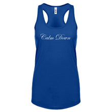 CALM DOWN Womens Racerback Tank Top