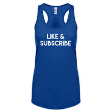 Like and Subscribe Womens Racerback Tank Top