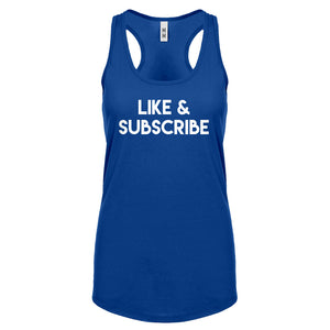 Like and Subscribe Womens Racerback Tank Top