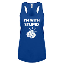 I'm With Stupid You Womens Racerback Tank Top