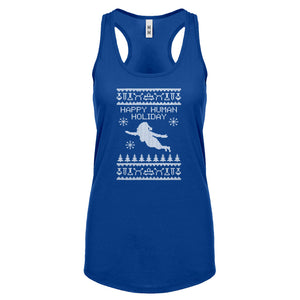 Racerback Happy Human Holiday Womens Tank Top