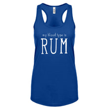 My Blood Type is Rum Womens Racerback Tank Top